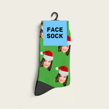 Custom Christmas Hat Socks With Photo